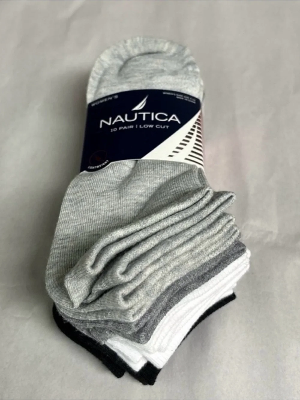 New Nautica Socks Women’s 10 Pair Multicolor Low Cut Sock Athletic Casual Active